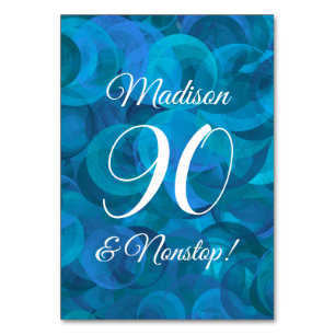 Elegant Ocean Blue 90 und Nonstop Geburtstagsparty Tischnummer