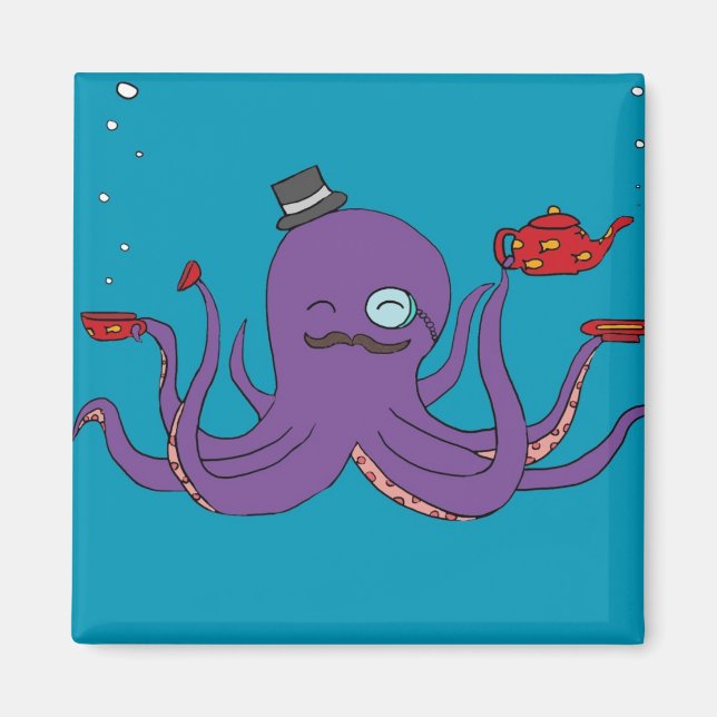 Elegant Octopus Magnet (Vorne)