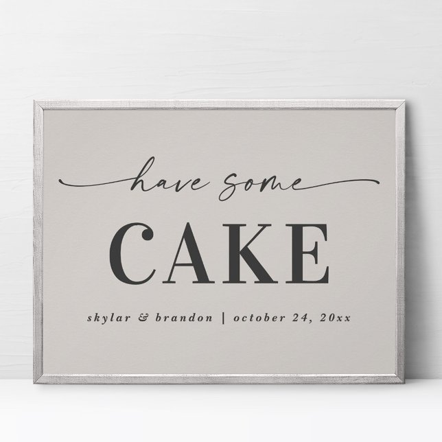 Elegant Off-White haben etwas Kuchen-Hochzeit-Zeic Poster (Von Creator hochgeladen)