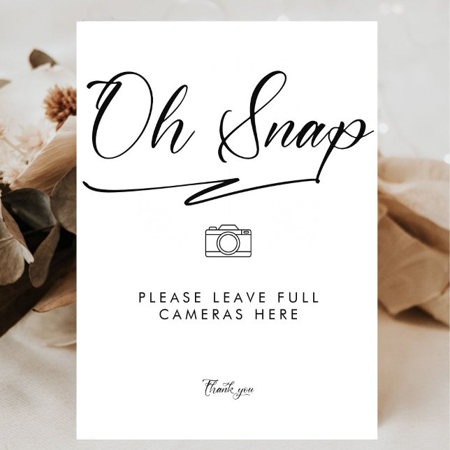 Elegant Oh Snap Disposable Camera Wedding Poster (Von Creator hochgeladen)