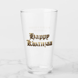 Elegant Old English Lettering Happy Kwanzaa Glas