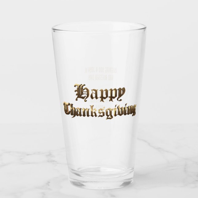 Elegant Old English Lettering Happy Thanksgiving Glas (Vorderseite)