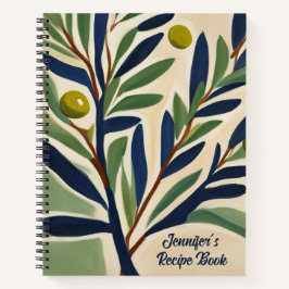 Elegant Olive Branch Personalized Recipe Book Notizbuch