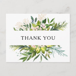 Elegant Olive Green Wedding Danke Postcard Postkarte