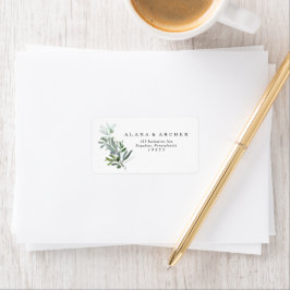 Elegant Olive Green Wedding RSVP Address Labels Adressaufkleber