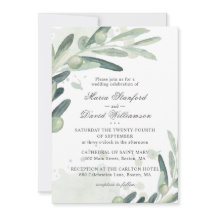 Elegant Olive Sprig Branch Grüne Hochzeit