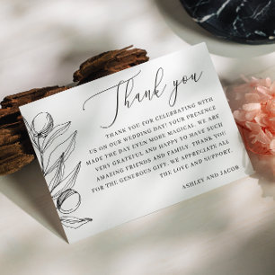 Elegant Oliven-Italienische Hochzeit Mittelmeer Dankeskarte