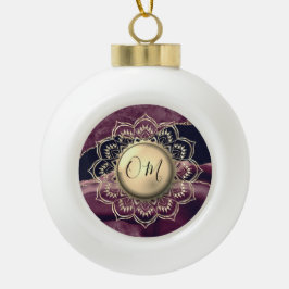 Elegant OM Mandala Marble Keramik Ball Christma Kugel-Ornament
