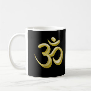 Elegant Om Sanskrit Symbol auf Schwarz Kaffeetasse