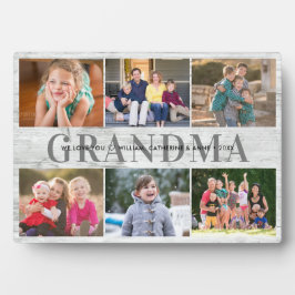 Elegant Oma 6 Foto Collage Wood Mother Day Fotoplatte