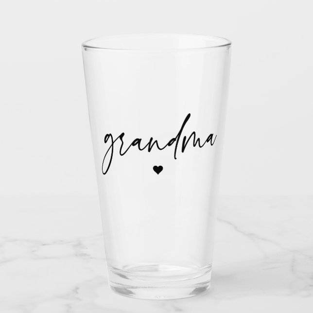 Elegant Oma Script Typografy Oma Geschenke Glas (Vorderseite)