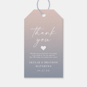 Elegant Ombre Blush Pink & Blue Wedding Vielen Dan Geschenkanhänger