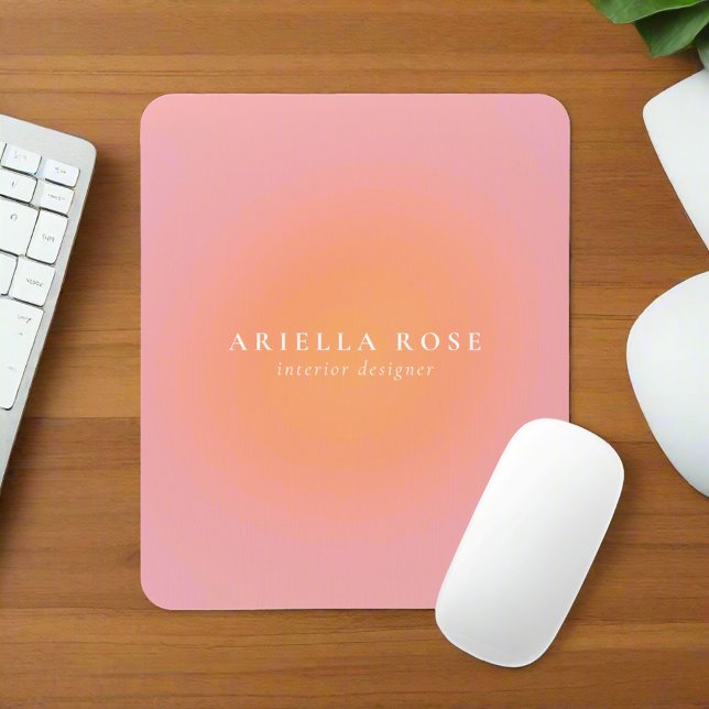 Elegant Ombre Blush Pink Clean Feminine Mousepad (Von Creator hochgeladen)