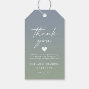 Elegant Ombre Dusty Blue & Green Wedding Vielen Da Geschenkanhänger