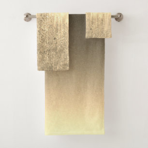 Elegant Ombre Gold Glittery Badhandtuch Set
