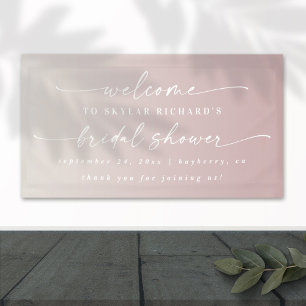 Elegant Ombre Mauve & Ivory Brautparty Willkommen Banner