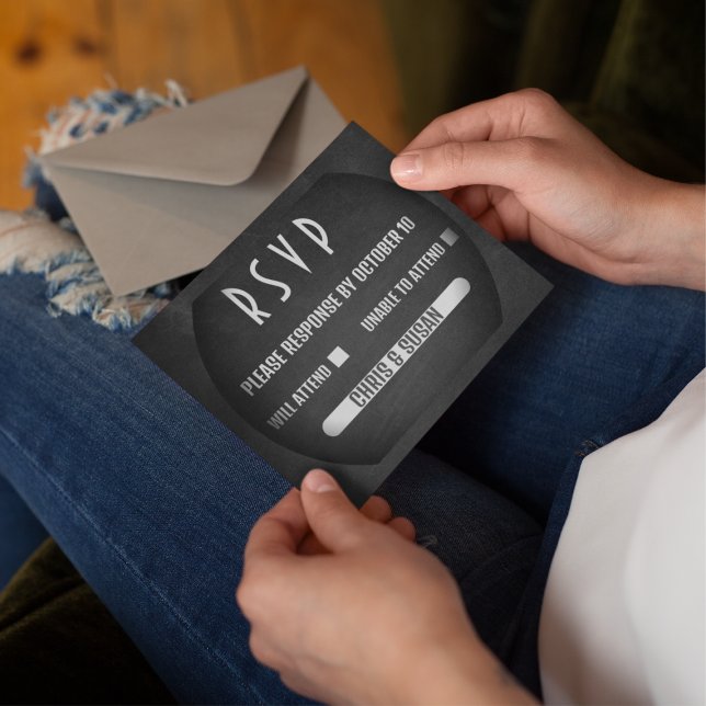 Elegant Onyx Black and White UAWG Ca RSVP Karte (Von Creator hochgeladen)