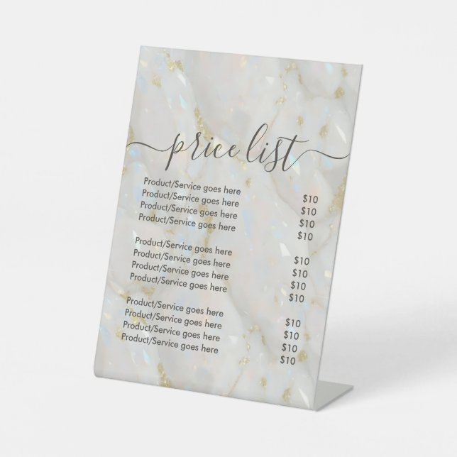 Elegant Opal Stone Einzigartig Sockelschild (Vorderseite)