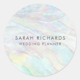 Elegant Opal Wedding Planner Einfach Runder Aufkleber