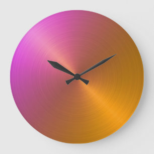 Elegant Orange bis rosa Ombre Gradient Große Wanduhr
