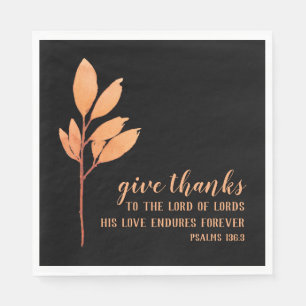 Elegant Orange Black Erntedank Religiös Serviette