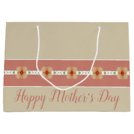 Elegant Orange Floral Große Geschenktüte