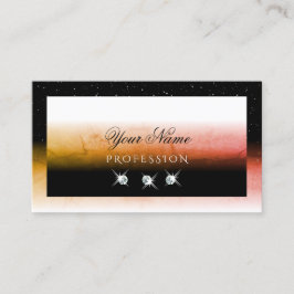 Elegant Orange Marbled Schwarz-weiß Stylish Jewels Visitenkarte