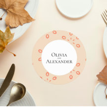 Elegant Orange Pattern Wedding Coaster