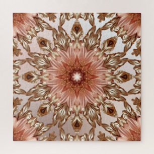 Elegant Orange Peach Floral Jigsaw Puzzle