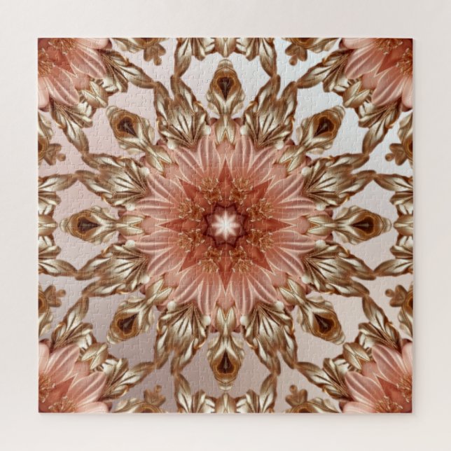 Elegant Orange Peach Floral Jigsaw Puzzle (Vertikal)
