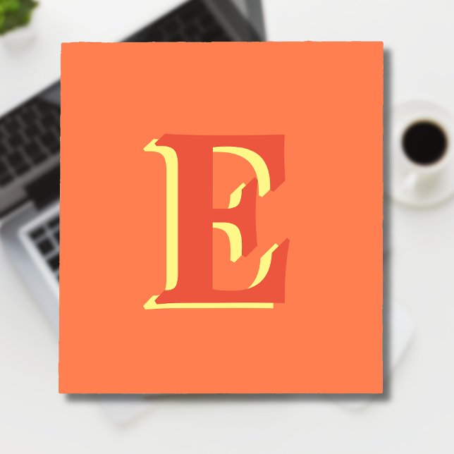 Elegant Orange Red 3D Initial Letter | Korallen Notizblock (Von Creator hochgeladen)