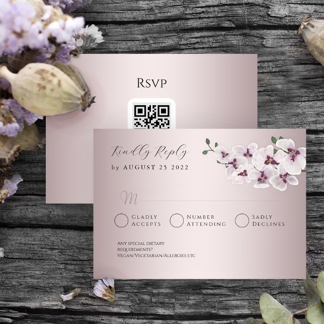 Elegant Orchid Wedding RSVP Card (Von Creator hochgeladen)