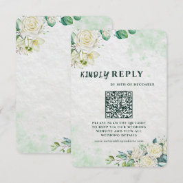 Elegant Organic Modern Wedding RSVP Card Karte