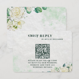 Elegant Organic Modern Wedding RSVP Card Karte