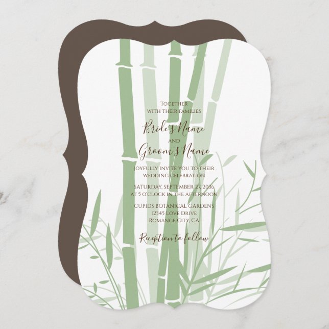 Elegant Oriental Bamboo Einladungen für Hochzeiten (Vorne/Hinten)