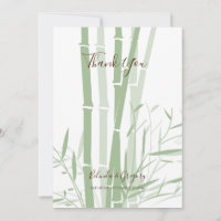 Elegant Oriental Bamboo Wedding Dankeschön Card
