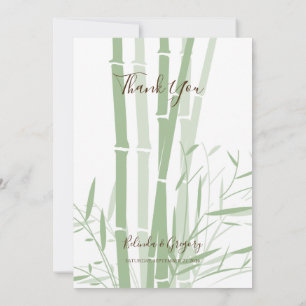 Elegant Oriental Bamboo Wedding Dankeschön Card Dankeskarte
