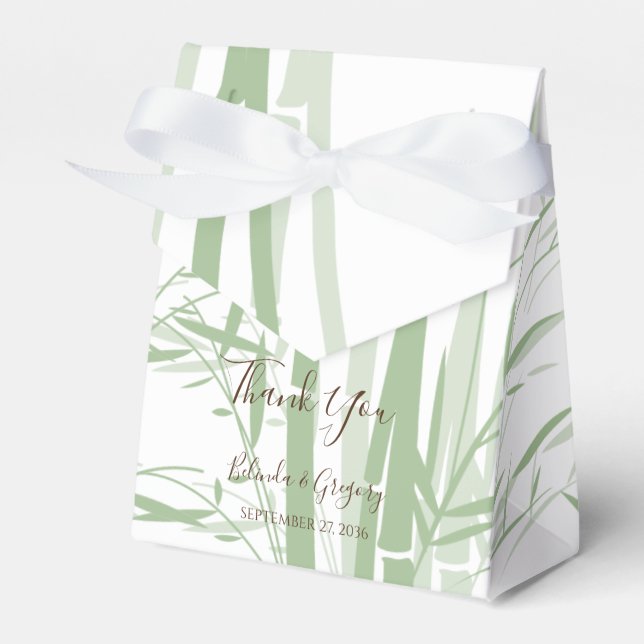 Elegant Oriental Bamboo Wedding Geschenkschachtel (Vorderseite)