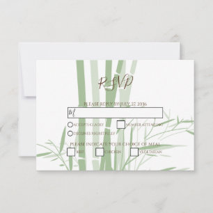 Elegant Oriental Bamboo Wedding RSVP Cards