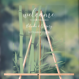 Elegant Oriental Bamboo Wedding Welcome Sign Acrylschild