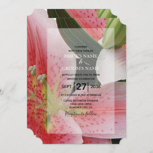 Elegant Oriental Lilies Wedding Einladungen