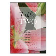 Elegant Oriental Lilies Wedding Guest Names