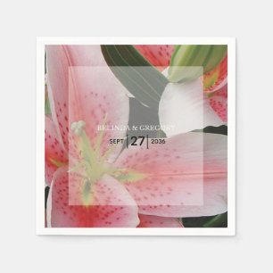 Elegant Oriental Lilies Wedding Serviette