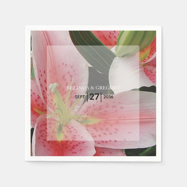 Elegant Oriental Lilies Wedding Serviette (Vorderseite)