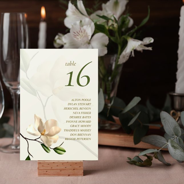 Elegant Oriental Magnolia Guest Names Tischnummer (Elegant Oriental Magnolia Guest Names Table Number)