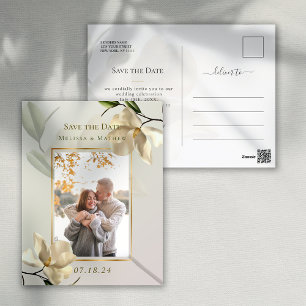 Elegant Oriental Magnolia Hochzeit speichern Sie d Postkarte