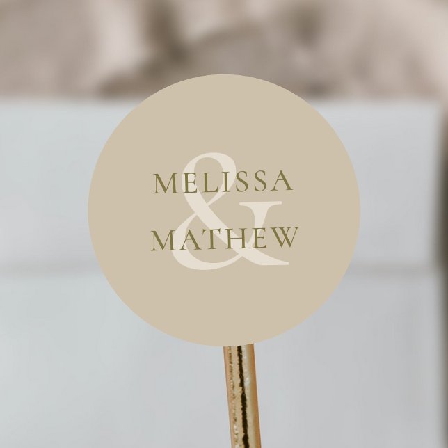 Elegant Oriental Minimalistisch Runder Aufkleber (Elegant Oriental Minimalist Classic Round Sticker)