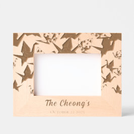 Elegant Origami Paper Crane Wedding Geätzte Rahmen