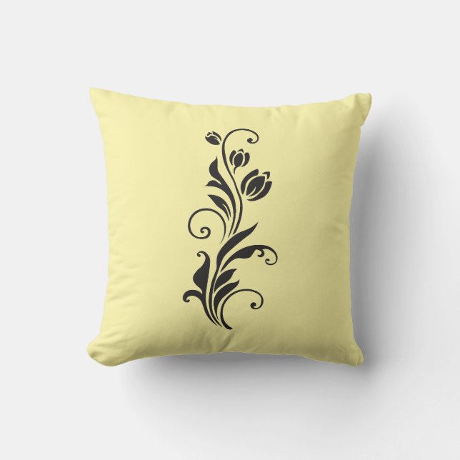 Elegant Ornamental Floral Flower Art Kissen (Vorderseite)