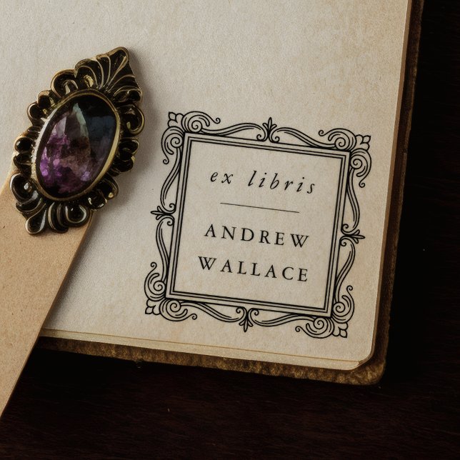 Elegant Ornate Ex Libris Self-Inking Book Stamp Permastempel (Von Creator hochgeladen)